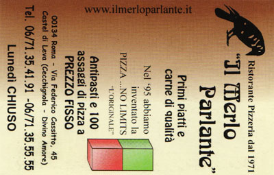Biglietto da visita - Il Merlo Parlante