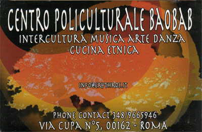 Biglietto da visita - Centro Policulturale Baobab Biglietto da visita - Centro Policulturale Baobab